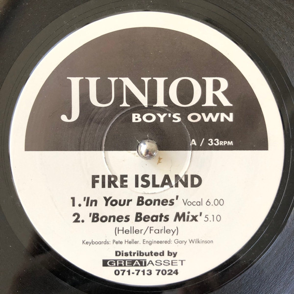Fire Island - In Your Bones / Wake Up | Junior Boy's Own (JNR-12-001)