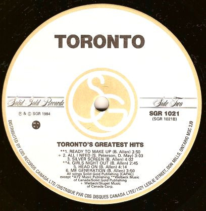 Toronto - Greatest Hits | Solid Gold Records (SGR 1021) - 4