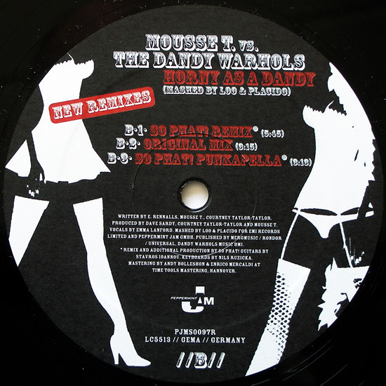 Mousse T. vs. The Dandy Warhols - Horny As A Dandy | Peppermint Jam (PJMS0097R) - 3