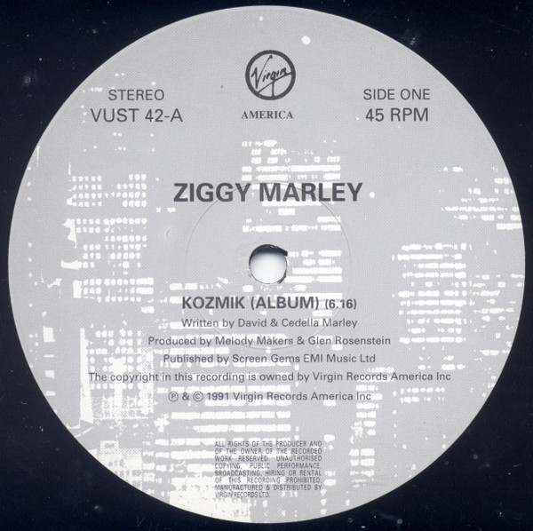 Ziggy Marley And The Melody Makers - Kozmik | Virgin America (VUST 42)