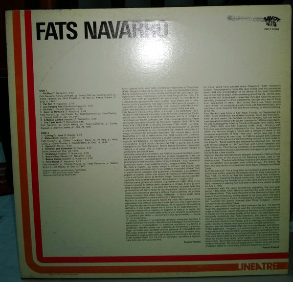 Fats Navarro - Fats Navarro | Savoy Records (ZNLY 33306) - 3