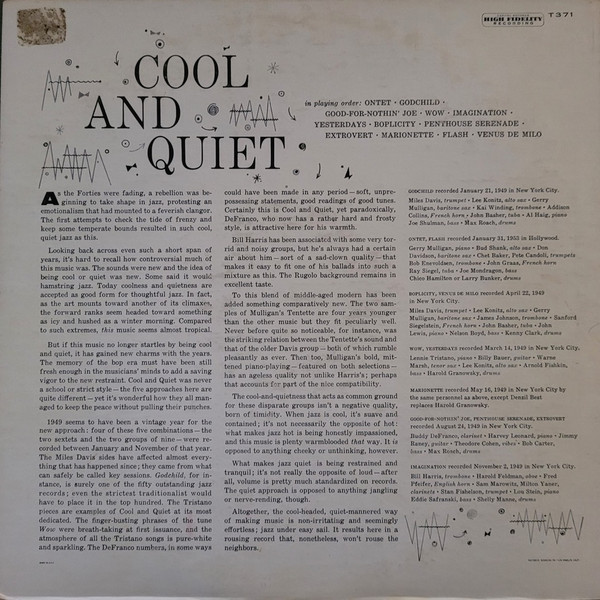 Various - Cool And Quiet | Capitol Records (T-371) - 2
