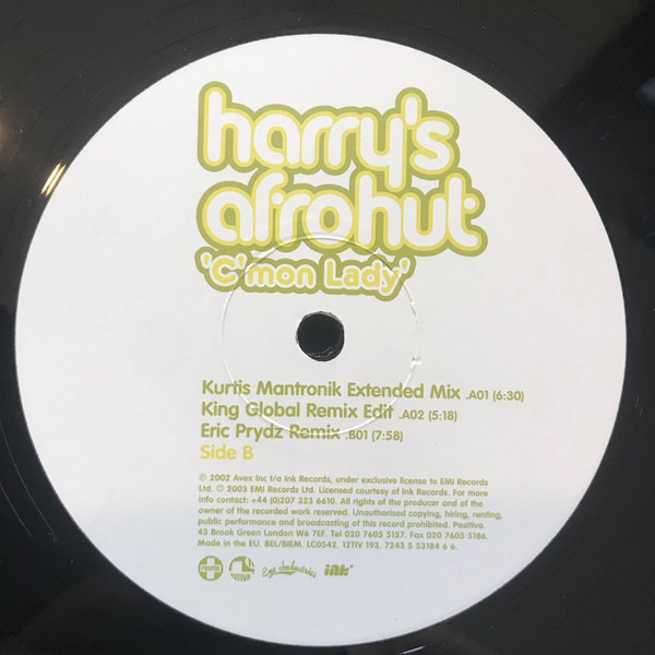 Harry's Afro Hut - C'mon Lady | Positiva (12TIV 193) - 2