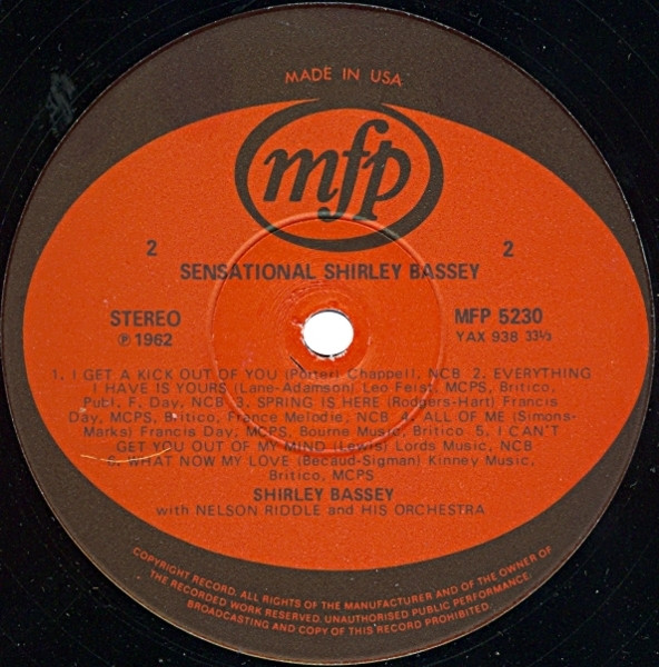 Shirley Bassey With Nelson Riddle And His Orchestra - What Now My Love | Music For Pleasure (MFP 5230) - 4