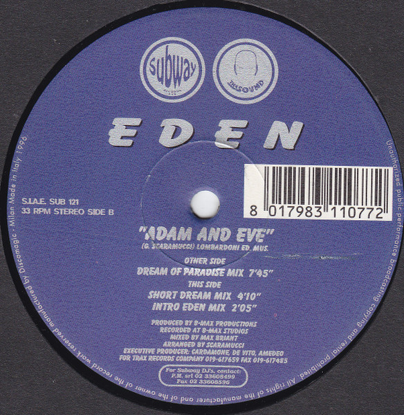 Eden - Adam And Eve | Subway Records (SUB 121) - main