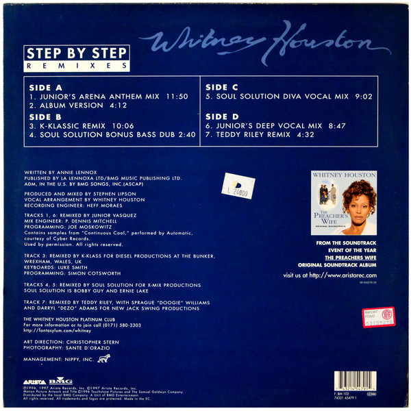 Whitney Houston - Step By Step - Remixes | Arista (74321 45479 1) - main