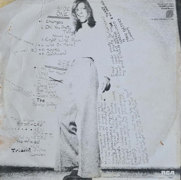 David Bowie - Hunky Dory | RCA Victor (LSP-4623) - 2