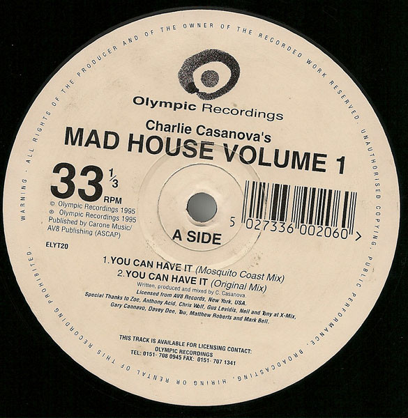Charlie Casanova - Mad House (Volume 1) | Olympic Recordings (ELYT20)