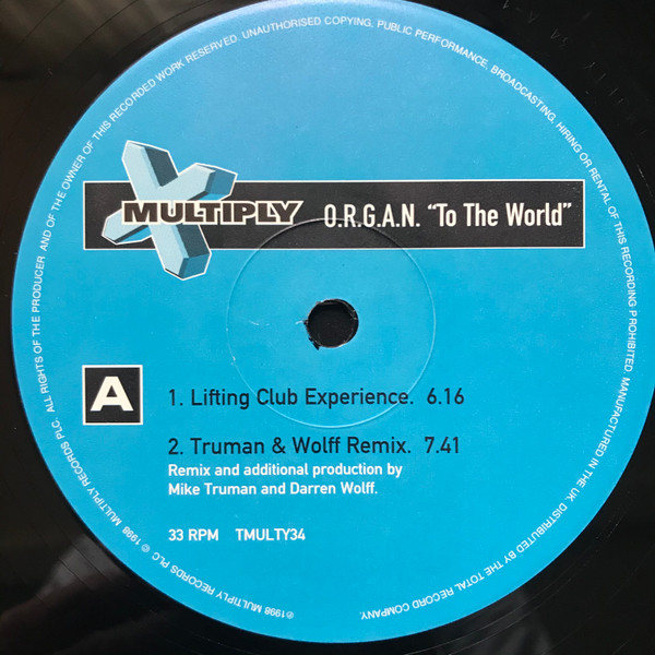 O.R.G.A.N. - To The World | Multiply Records (TMULTY34) - 3 O.R.G.A.N. - To The World | Multiply Records (TMULTY34) - 3