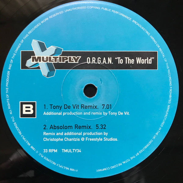 O.R.G.A.N. - To The World | Multiply Records (TMULTY34) - 4 O.R.G.A.N. - To The World | Multiply Records (TMULTY34) - 4