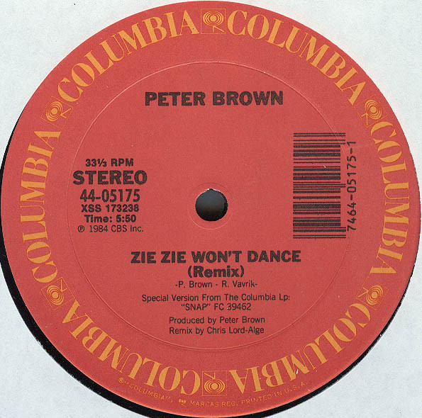Peter Brown - Zie Zie Won't Dance | Columbia (44-05175)