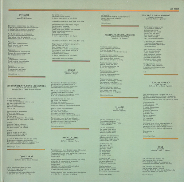 Julio Iglesias - Sono Un Pirata, Sono Un Signore | CBS (CBS 82838) - 3