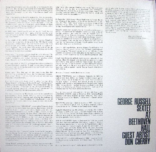The George Russell Sextet Guest Artist - Don Cherry - At Beethoven Hall | BASF (MC 25125) - 2