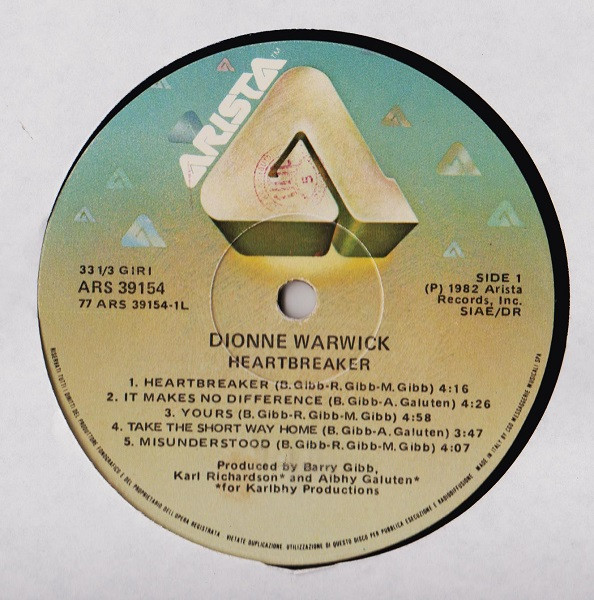 Dionne Warwick - Heartbreaker | Arista (ARS 39154)