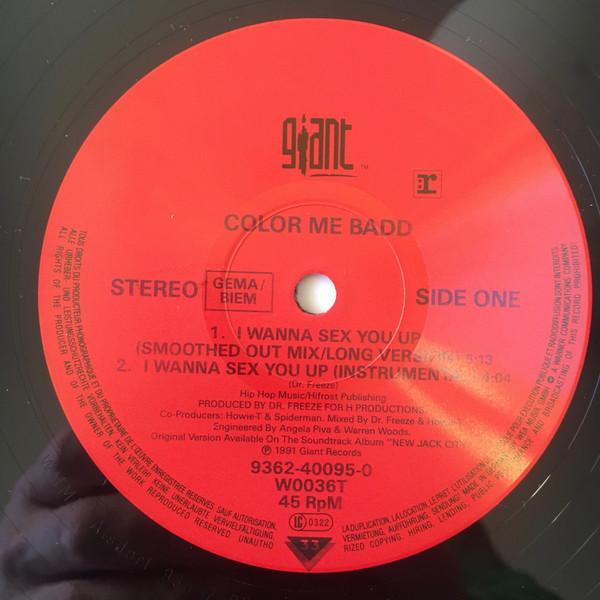 Color Me Badd - I Wanna Sex You Up | Giant Records (W0036T) - 3