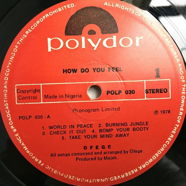 Ofege - How Do You Feel | Polydor (POLP 030) - 2