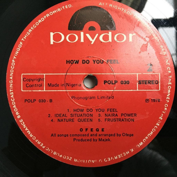 Ofege - How Do You Feel | Polydor (POLP 030) - 3