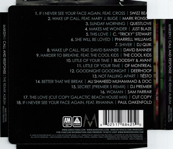Maroon 5 - Call And Response : The Remix Album | A&M Octone Records (0602517884250) - 2
