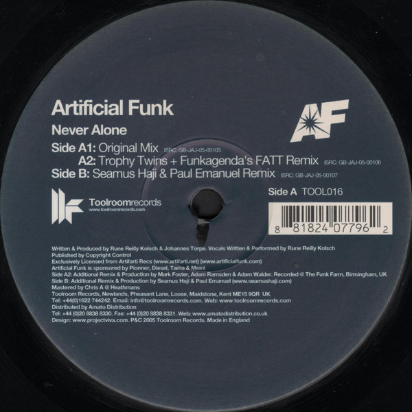 Artificial Funk - Never Alone | Toolroom Records (TOOL016) - 3