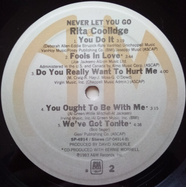 Rita Coolidge - Never Let You Go | A&M Records (SP-4914) - 4 Rita Coolidge - Never Let You Go | A&M Records (SP-4914) - 4