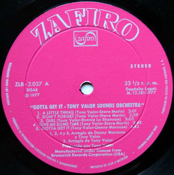 Tony Valor Sounds Orchestra - Gotta Get It | Zafiro (ZLB 2.027) - 3 Tony Valor Sounds Orchestra - Gotta Get It | Zafiro (ZLB 2.027) - 3