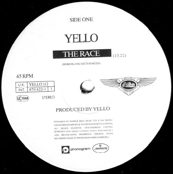 Yello - The Race | Mercury (YELLO 112) - 3