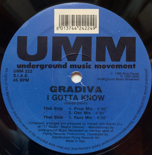 Gradiva - I Gotta Know | UMM (UMM 222)