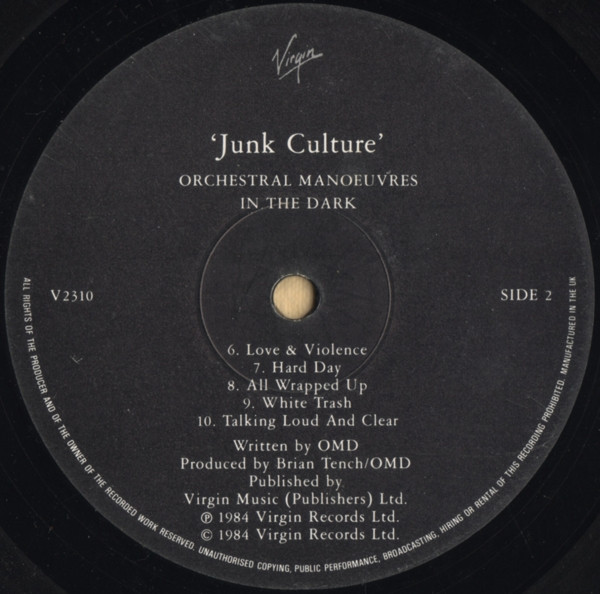 Orchestral Manoeuvres In The Dark - Junk Culture | Virgin (V 2310) - 4