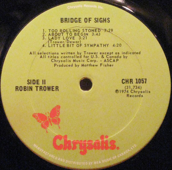 Robin Trower - Bridge Of Sighs | Chrysalis (CHR 1057) - 4 Robin Trower - Bridge Of Sighs | Chrysalis (CHR 1057) - 4