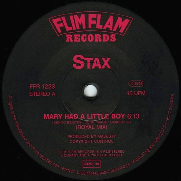Stax - Mary Had A Little Boy | Flim Flam Records (FFR 1223) - 3