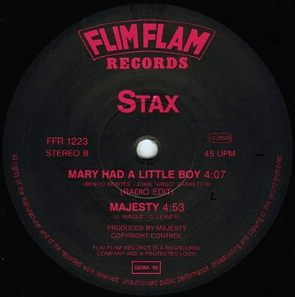 Stax - Mary Had A Little Boy | Flim Flam Records (FFR 1223) - 4