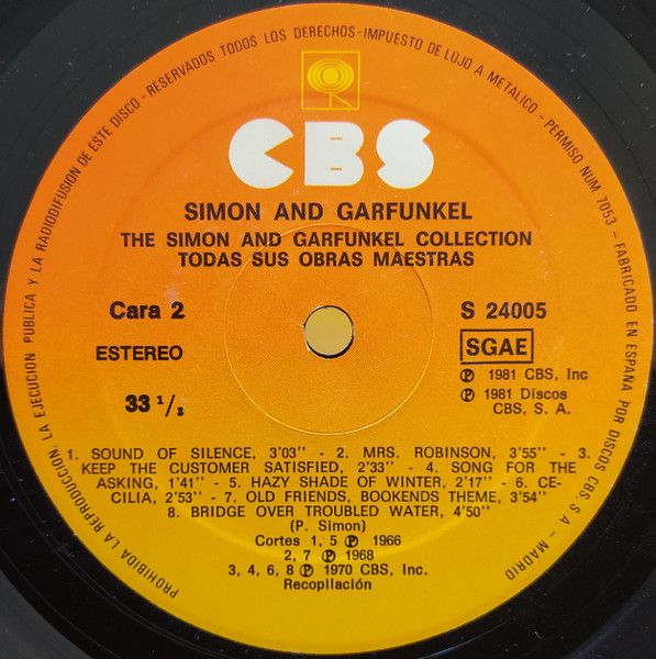 Simon & Garfunkel - The Simon And Garfunkel Collection / Todas Sus Obras Maestras | CBS (S 24005) - 4 Simon & Garfunkel - The Simon And Garfunkel Collection / Todas Sus Obras Maestras | CBS (S 24005) - 4