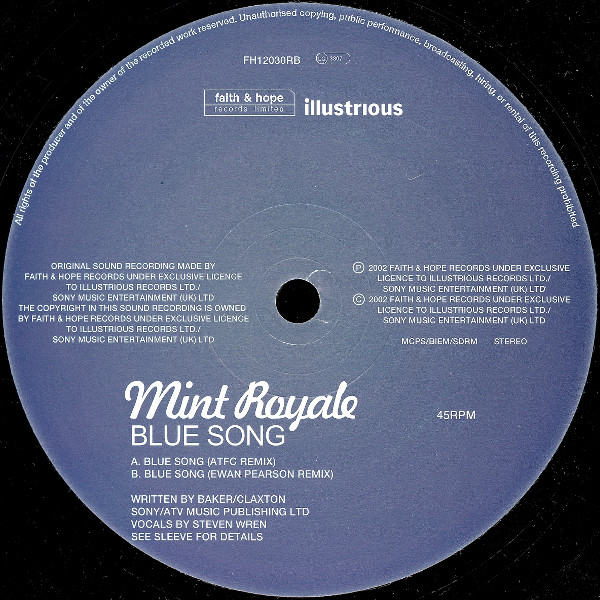 Mint Royale - Blue Song | Faith & Hope Records Limited (FH12030R) - 2