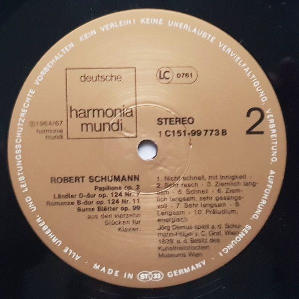 Robert Schumann , Jörg Demus - Kinderszenen (Klavierstücke), Papillons, Waldszenen, Faschingsschwank Aus Wien | Deutsche Harmonia Mundi (1C 151-99773/4) - 2 Robert Schumann , Jörg Demus - Kinderszenen (Klavierstücke), Papillons, Waldszenen, Faschingsschwank Aus Wien | Deutsche Harmonia Mundi (1C 151-99773/4) - 2