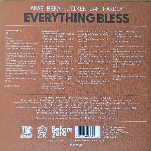 Akae Beka , Tiken Jah Fakoly - Everything Bless | Before Zero Records (IGBZR7002) - 2