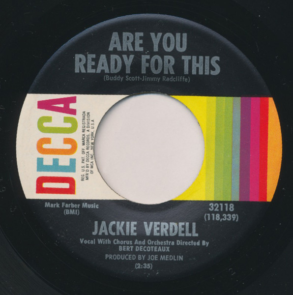 Jackie Verdell - Are You Ready For This | Decca (32118) - main