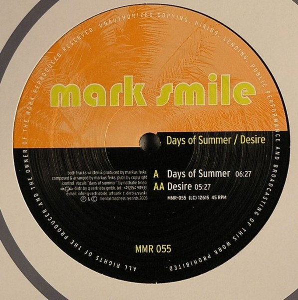 Mark Smile - Days Of Summer / Desire | Mental Madness (MMR-055) - main