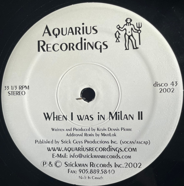 Kevin Dennis Pierre - When I Was in Milan II | Aquarius Recordings (DISCO 43)