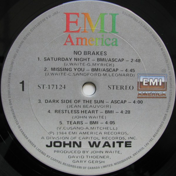 John Waite - No Brakes | EMI America (ST-17124) - 3 John Waite - No Brakes | EMI America (ST-17124) - 3