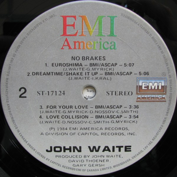 John Waite - No Brakes | EMI America (ST-17124) - 4 John Waite - No Brakes | EMI America (ST-17124) - 4