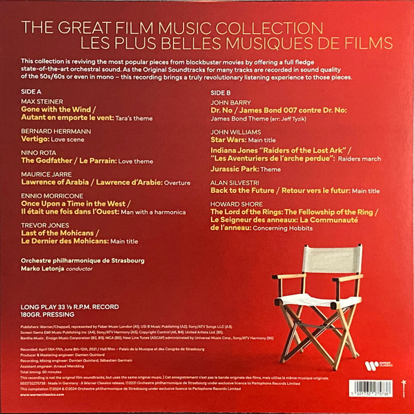 Orchestre Philharmonique de Strasbourg , Marko Letonja , Max Steiner , Bernard Herrmann , Nino Rota , Maurice Jarre , John Barry , John Williams , Alan Silvestri , Howard Shore , Various - Cinema Classics - Iconic Film Scores | Warner Classics (5021732275738) - 2