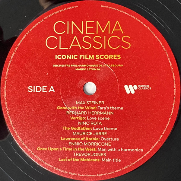 Orchestre Philharmonique de Strasbourg , Marko Letonja , Max Steiner , Bernard Herrmann , Nino Rota , Maurice Jarre , John Barry , John Williams , Alan Silvestri , Howard Shore , Various - Cinema Classics - Iconic Film Scores | Warner Classics (5021732275738) - 3