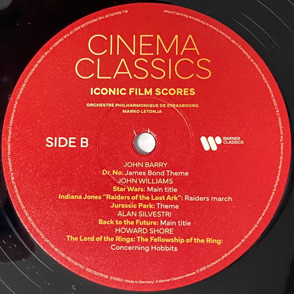 Orchestre Philharmonique de Strasbourg , Marko Letonja , Max Steiner , Bernard Herrmann , Nino Rota , Maurice Jarre , John Barry , John Williams , Alan Silvestri , Howard Shore , Various - Cinema Classics - Iconic Film Scores | Warner Classics (5021732275738) - 4