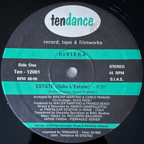 Riviera - Estate (...Odio L'Estate) | Tendance (Ten - 12001) - 3