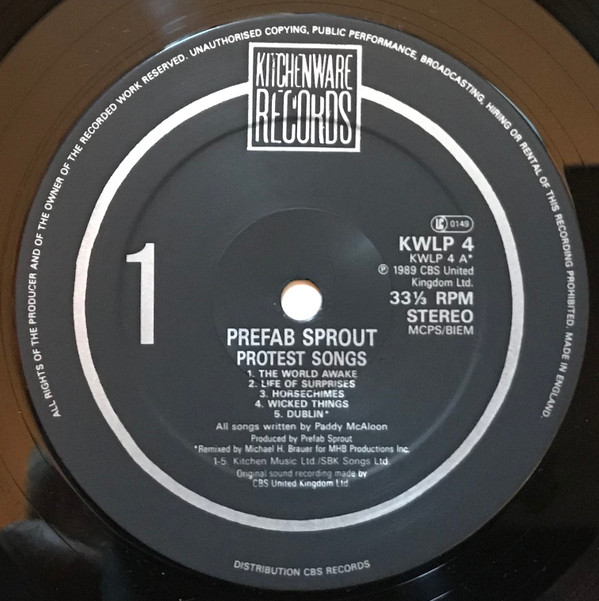 Prefab Sprout - Protest Songs | Kitchenware Records (KWLP4) - 2