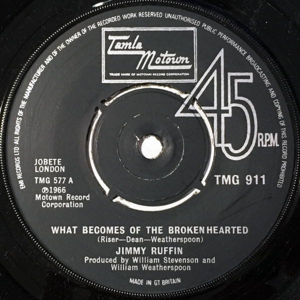 Jimmy Ruffin - What Becomes Of The Broken Hearted | Tamla Motown (TMG 911) Jimmy Ruffin - What Becomes Of The Broken Hearted | Tamla Motown (TMG 911)