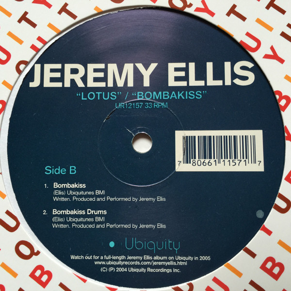 Jeremy Ellis - Lotus / Bombakiss | Ubiquity (UR12157) - 2 Jeremy Ellis - Lotus / Bombakiss | Ubiquity (UR12157) - 2