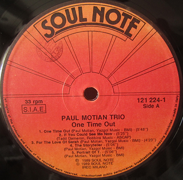 Paul Motian Trio - One Time Out | Soul Note (121 224-1) - 2