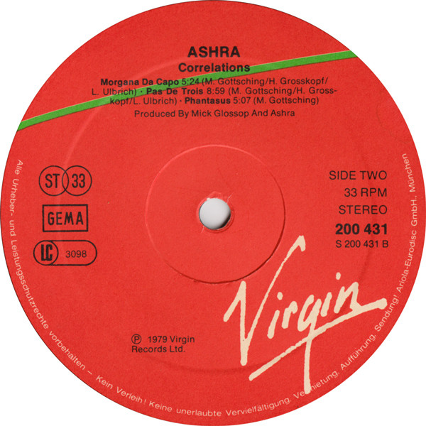 Ashra - Correlations | Virgin (200 431) - 4