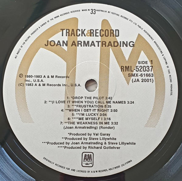 Joan Armatrading - Track Record | A&M Records (RML-52037)